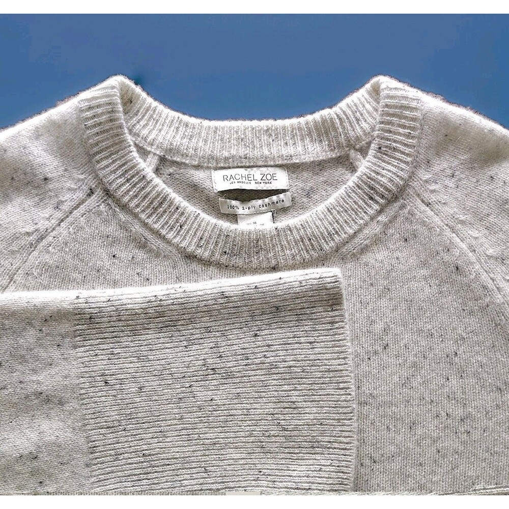 Rachel Zoe Womens XL 100% 2-Ply Cashmere Sweater NWT Luxury Soft Knit Crew Neck - Picture 2 of 9
